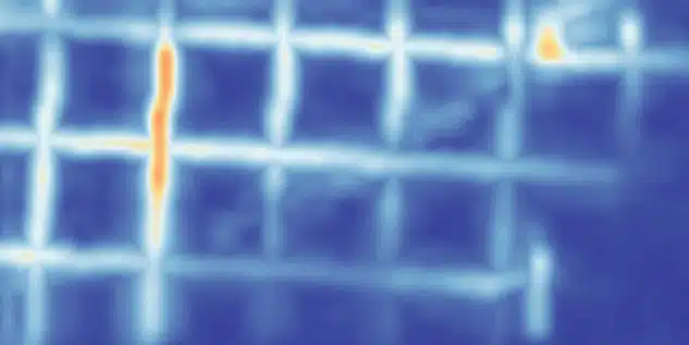 Time-slice : vue C-SCAN d'une grille 3D à 7.2 cm de profondeur